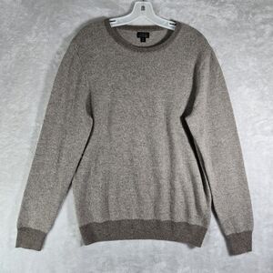 J.Crew 100% Cashmere Crewneck Sweater Mens Size Medium M Heather Birch Knitted